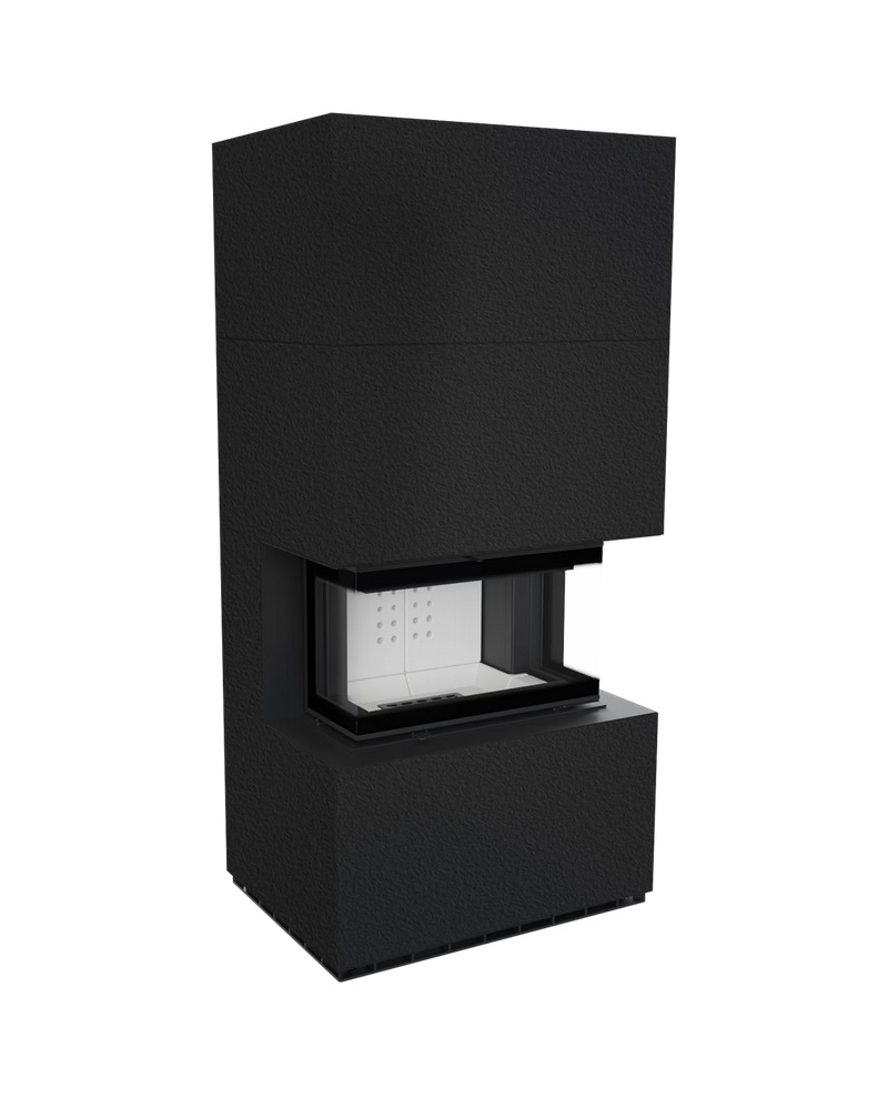 Zestaw kominek powietrzny stalowy KRATKI LUCY Prawy BLACK 14 kW Ø 200 z akcesoriami easy box nero zimbabwe - Zestaw kominek powietrzny stalowy KRATKI LUCY Prawy BLACK 14 kW Ø 200 z akcesoriami